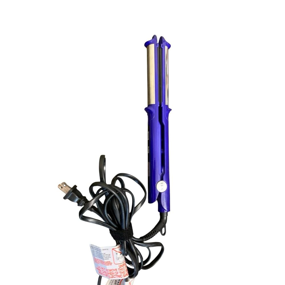 Ion Straight and Spiral Cobalt‎ Blue Titanium Flat Iron Curling Wand 301622